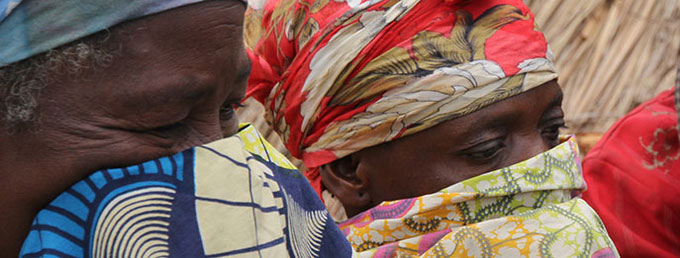 Women who have endured gender-based violence receive counselling and other forms of support in a displacement camp in Katanga Province, Democratic Republic of the Congo. Photo credit: OCHA/Gemma Cortes