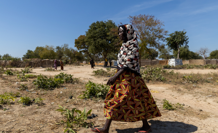 Mariam Zakaria, a returnee from Sudan, currently lives in the Korsi refugee camp in Birao, in the north of the Central African Republic. © UNFPA Central African Republic / Karel Prinsloo 