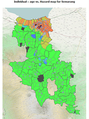 Map Graphic: Individual - age vs. Hazard map for Semarang