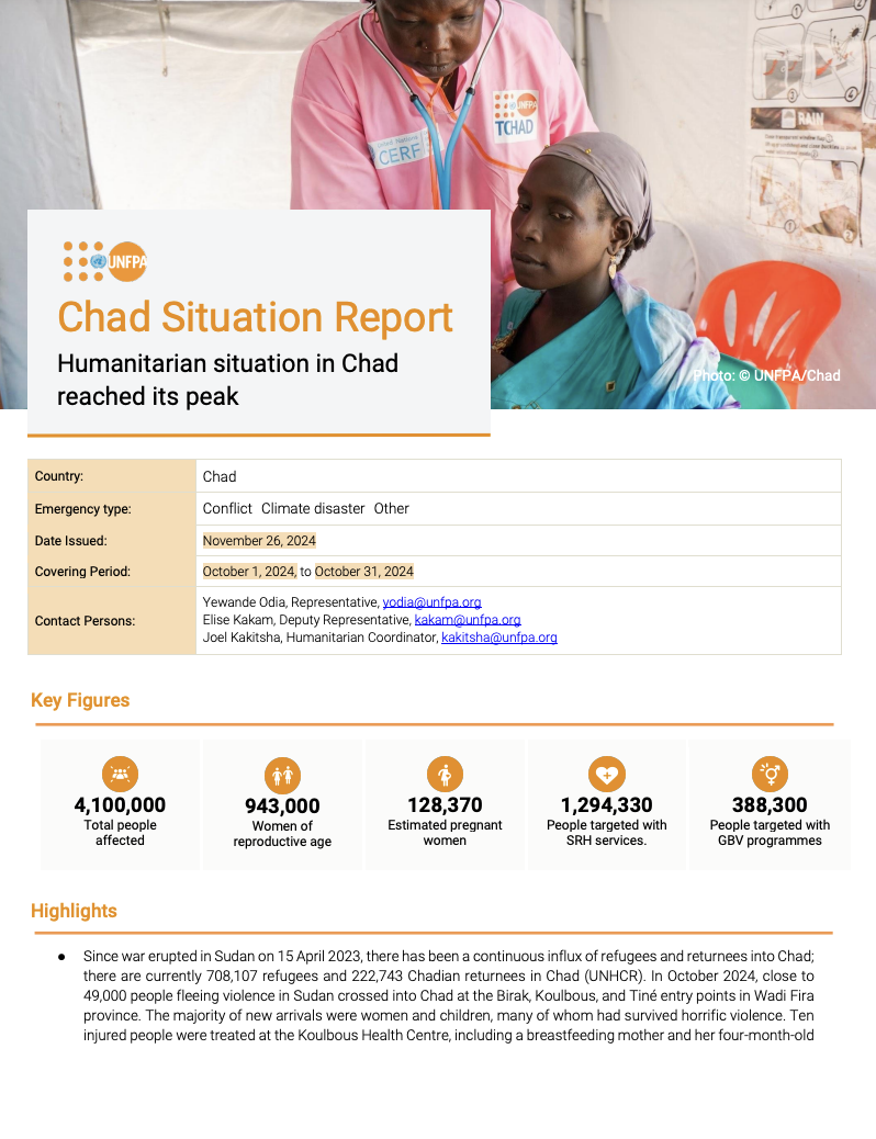 Chad Situation Report #4 - October 2024