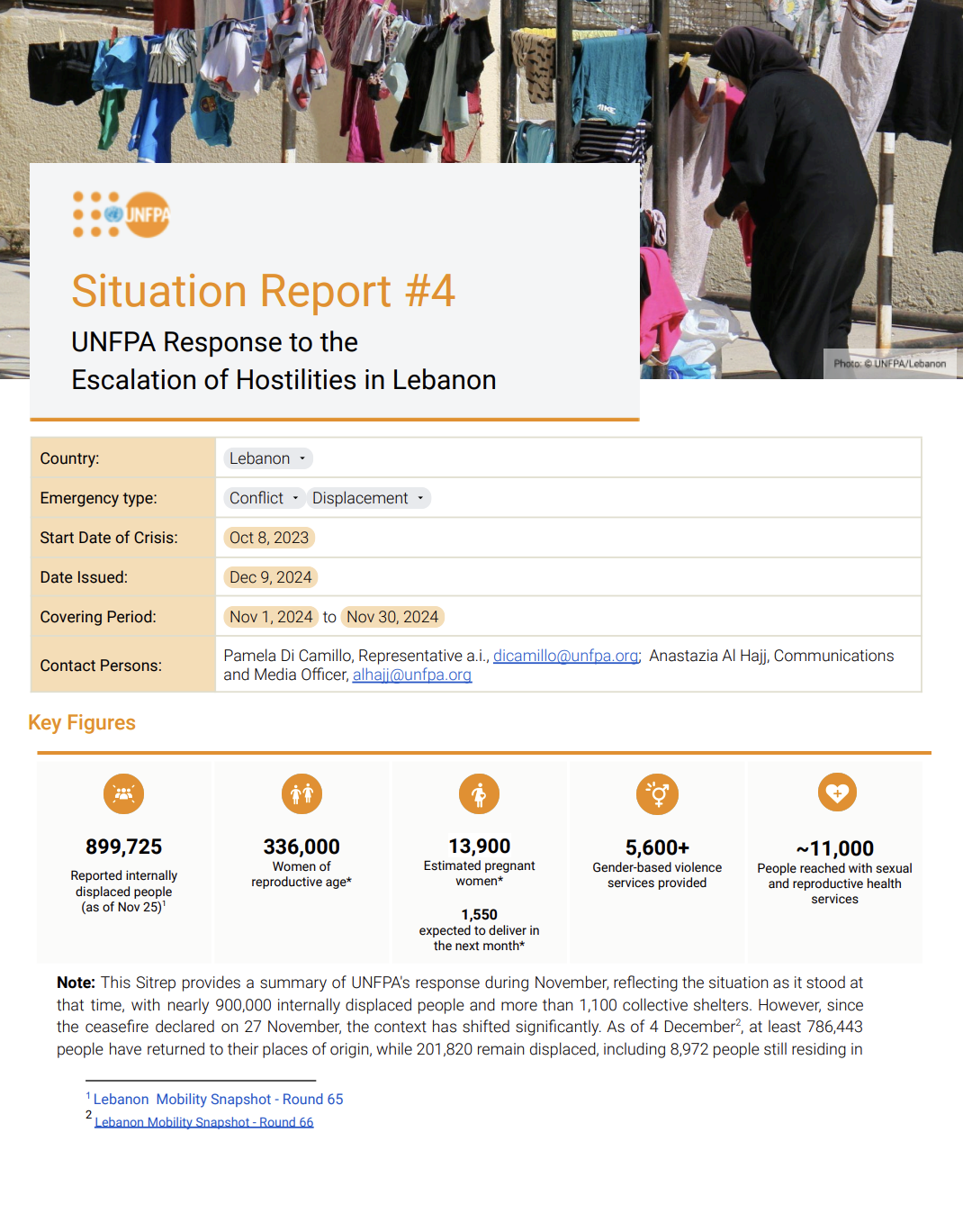 Lebanon Situation Report #4 - November 2024