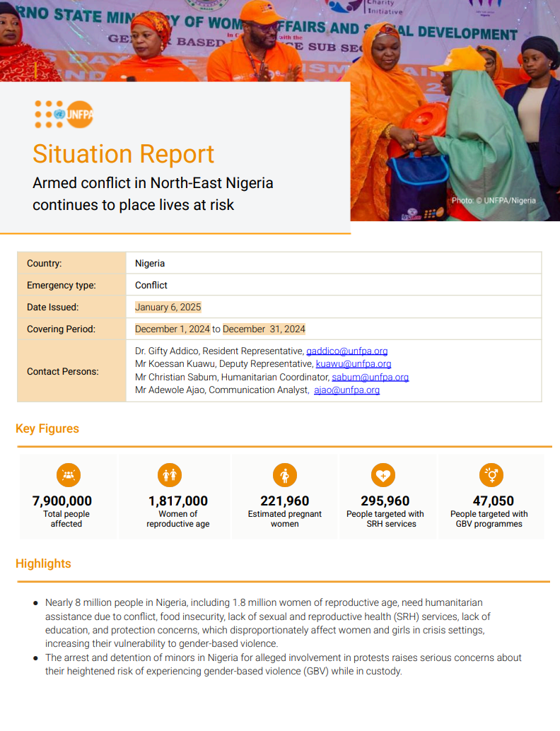 UNFPA Nigeria Situation Report #5 - December 2024