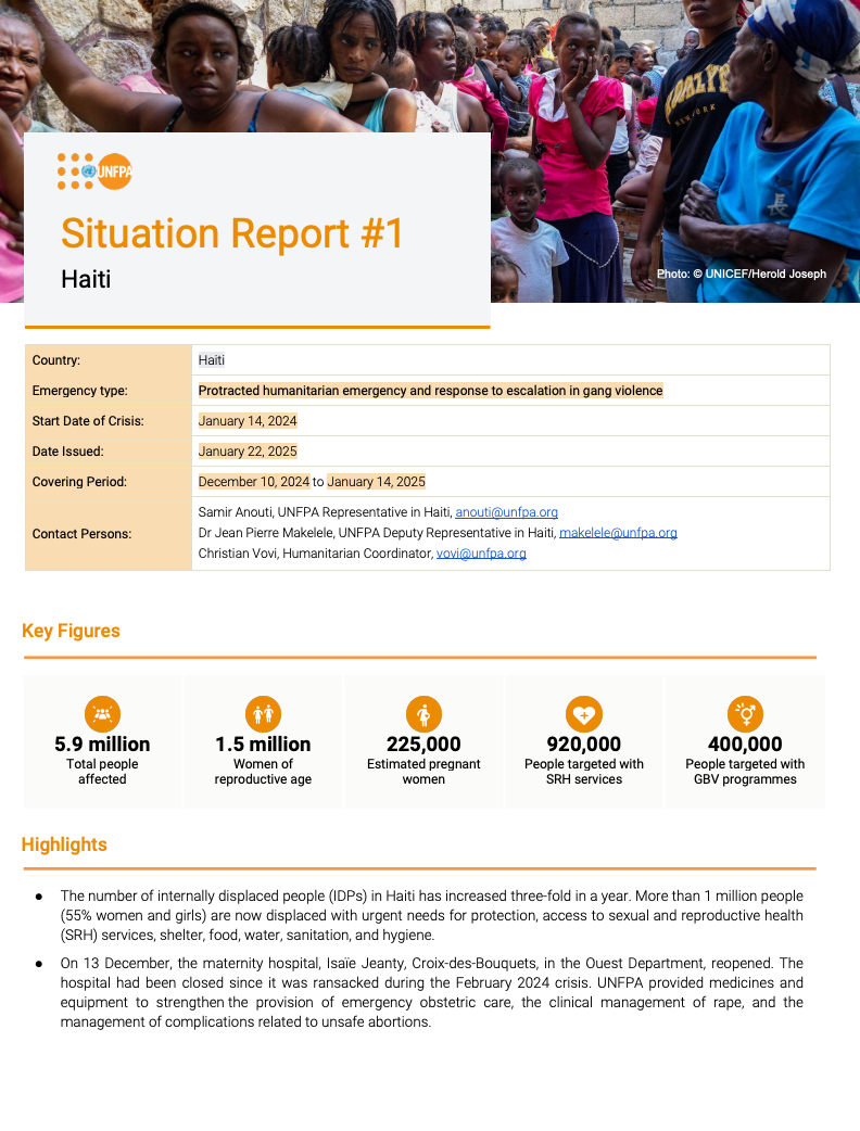 Haiti Situation Report #1 - 22 January 2025