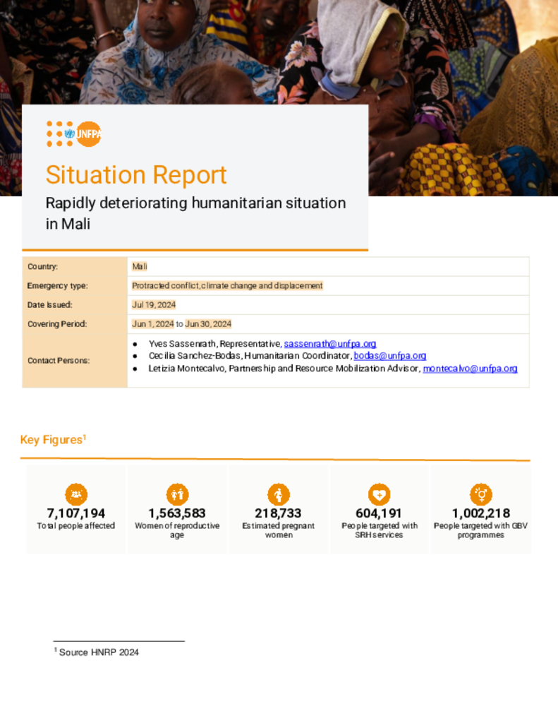 UNFPA Mali Situation Report #1 - June 2024