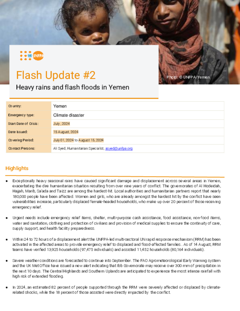 UNFPA Yemen Flash Update #2