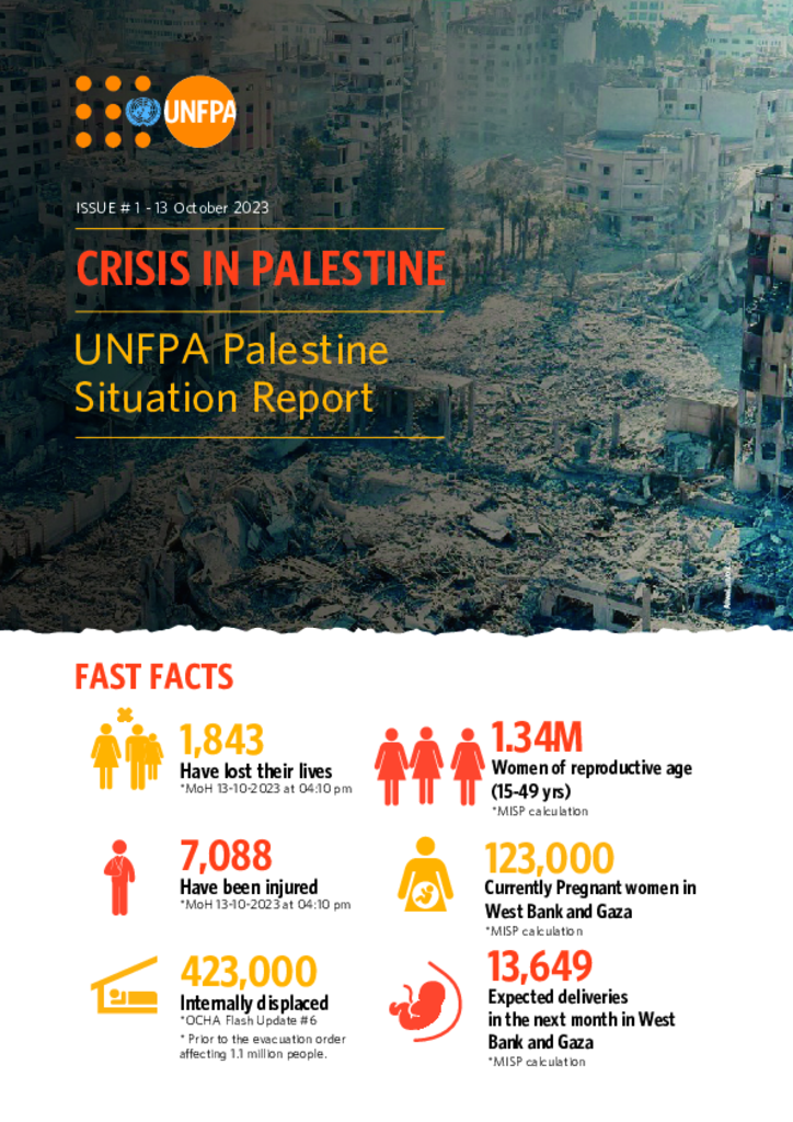 Crisis in Palestine: UNFPA Palestine Situation Report #1 - 13 October 2023