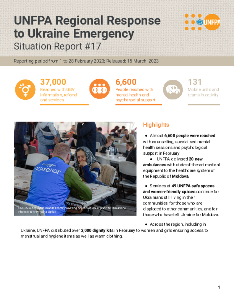 Ukraine Emergency Situation Report #17 - 15 March 2023