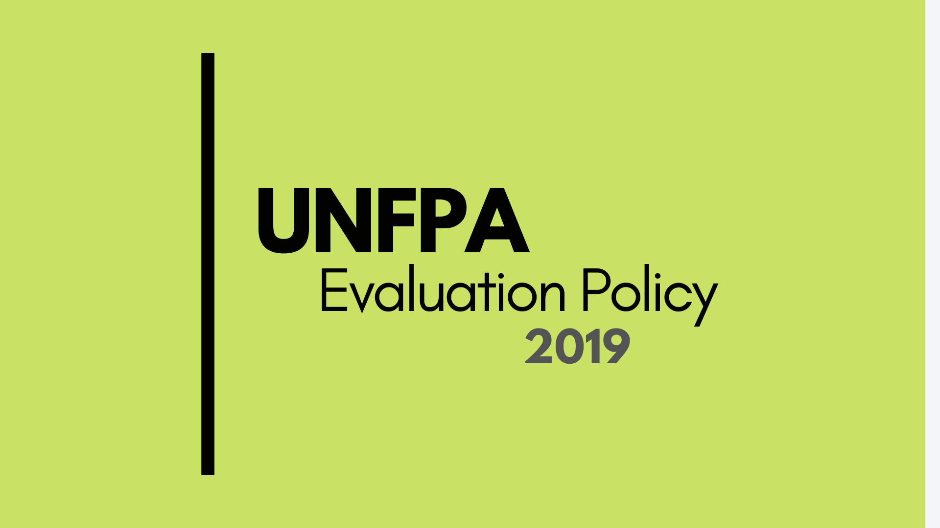 UNFPA Evaluation Policy 2019