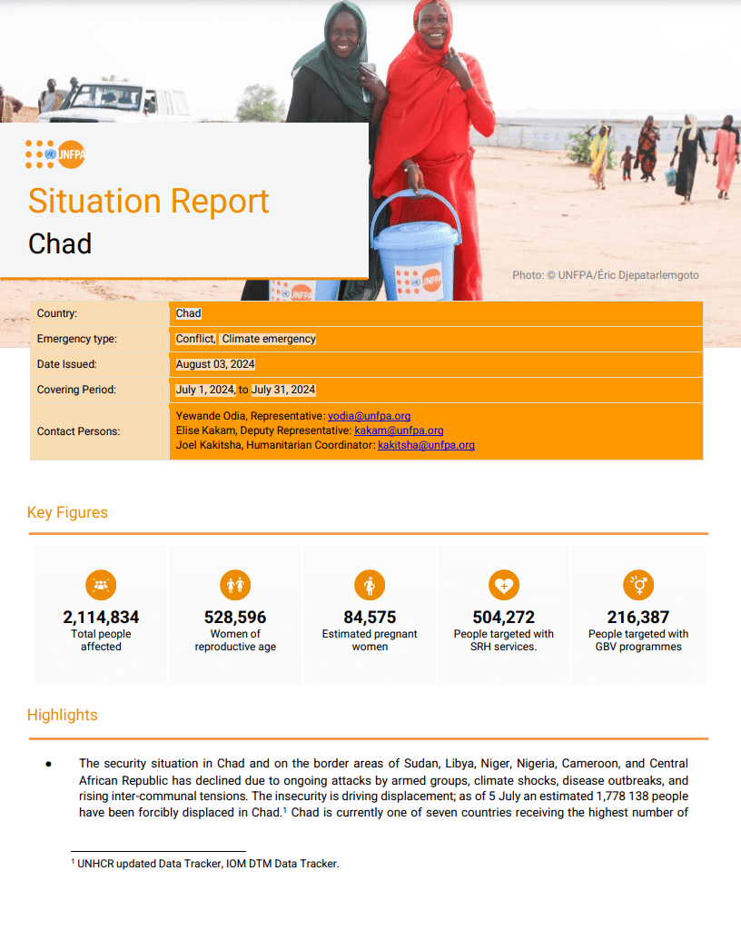 Chad situation report pdf