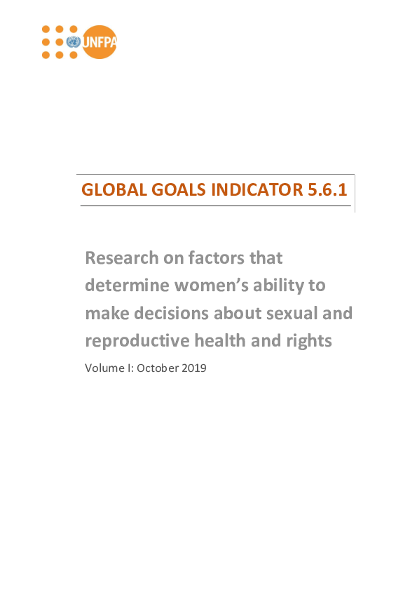 Research on factors that determine women’s ability to make decisions about sexual and reproductive health and rights