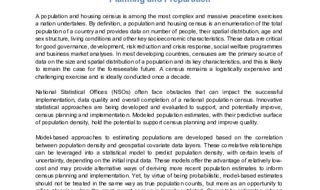 The Value of Modelled Population Estimates for Census Planning…
